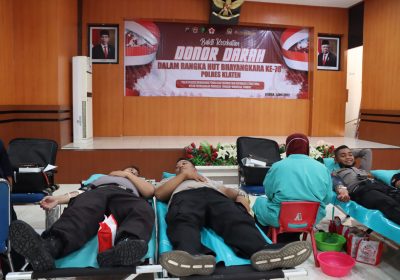 Sambut HUT ke-76 Bhayangkara Polres Klaten Gelar Donor Darah