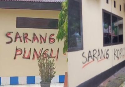 Mako Polres Luwu Dipenuhi Coretan “Sarang Korupsi” Pelakunya Ternyata Oknum Polisi